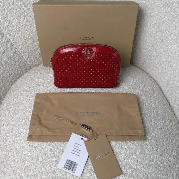 MICHAEL KORS-Monogram-Crimson-Travel Purse-Brand New w/Tag-Authentic-Rare - Picture 11 of 12